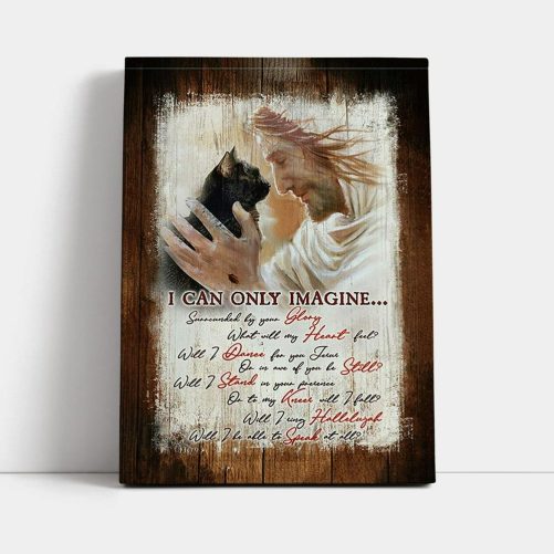 I Can Only Imagine Black Cat Jesus Canvas Take My Hand Canvas Wall Art Bible Verse Canvas Art Christian Home Decor
