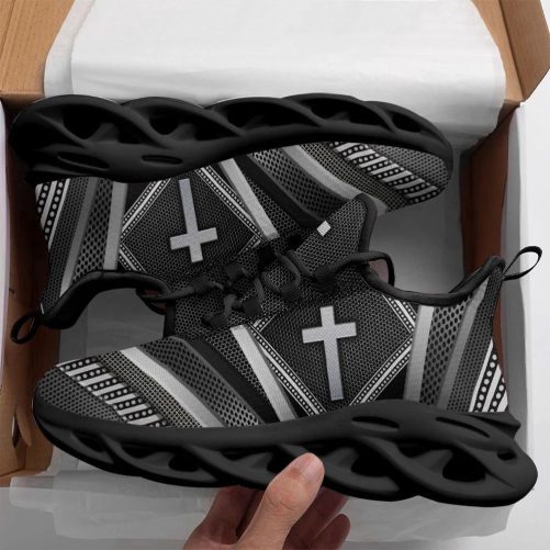 Max Soul Shoes, Jesus Metal Cross Running Sneakers Max Soul Shoes, Jesus Christ Shoes