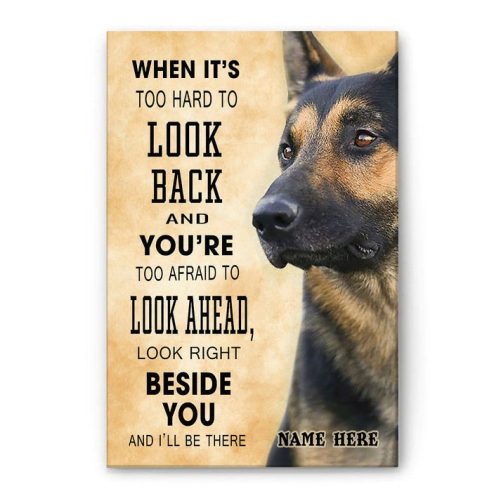 Personalized German Shepherd Poster & Canvas, When It's Too Hard Wall Art, Custom Name Home Decor For Dog Lover, Dog Mom, Dog Dad