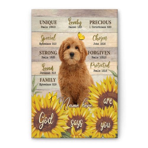 Personalized Goldendoodle Poster & Canvas, God Says You Are Wall Art, Home Decor, Mother's Day, Birthday Gift For Dog Mom, Dog Lover, Dog Owner
