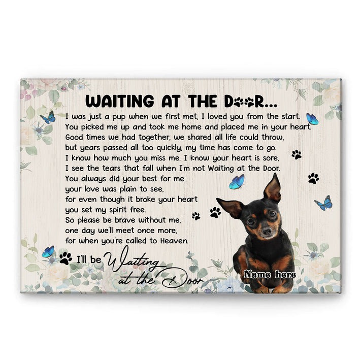 Personalized Miniature Pinscher Poster & Canvas, I'll Be Waiting Wall Art, Home Decor, Mother's Day, Birthday Gift For Dog Mom, Dog Lover, Girl
