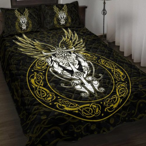 Quilt Bed Set OdinWing Viking Gold Quilt Bed Set