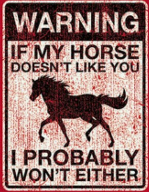 horse metal sign