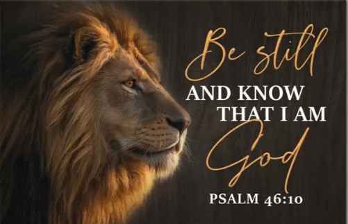 Christian Canvas Be Still and Know That I Am God, Lion of Judah Wall Art Canvas Print