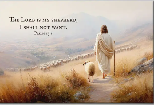 Christian Canvas Psalm 231 The Lord Is My Shepherd I Shall Not Want