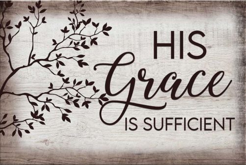 Christian Canvas Rustic, His Grace Is Sufficient