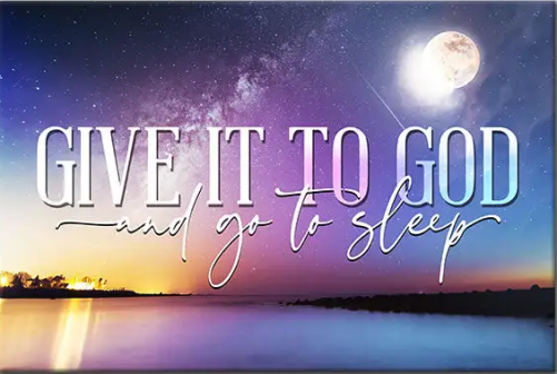 Jesus Canvas Give It To God And Go To Sleep Canvas, Moon Night Sky