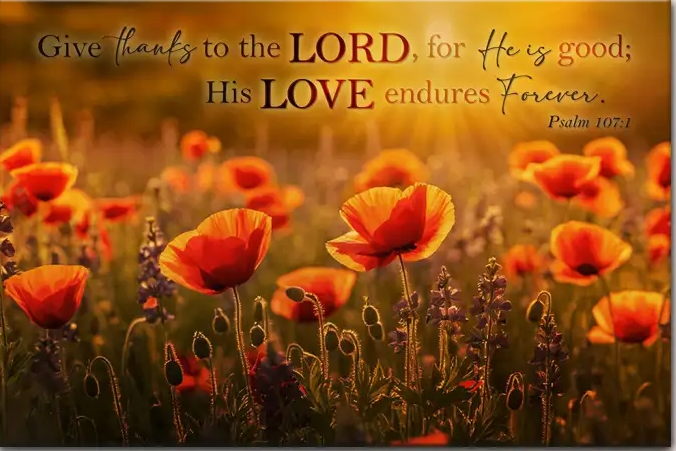 Jesus Canvas Give Thanks To The Lord, For He Is Good Psalm 1071Inspiring Faith for Your HomeBring a powerful mess