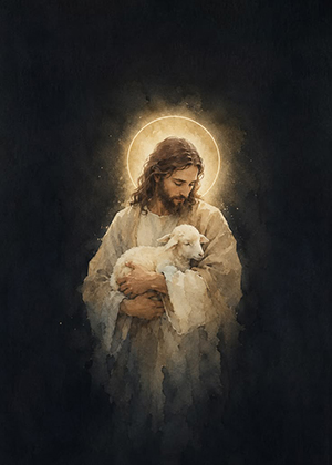 Jesus Canvas Jesus Embraces Lamb Wall Art Canvas