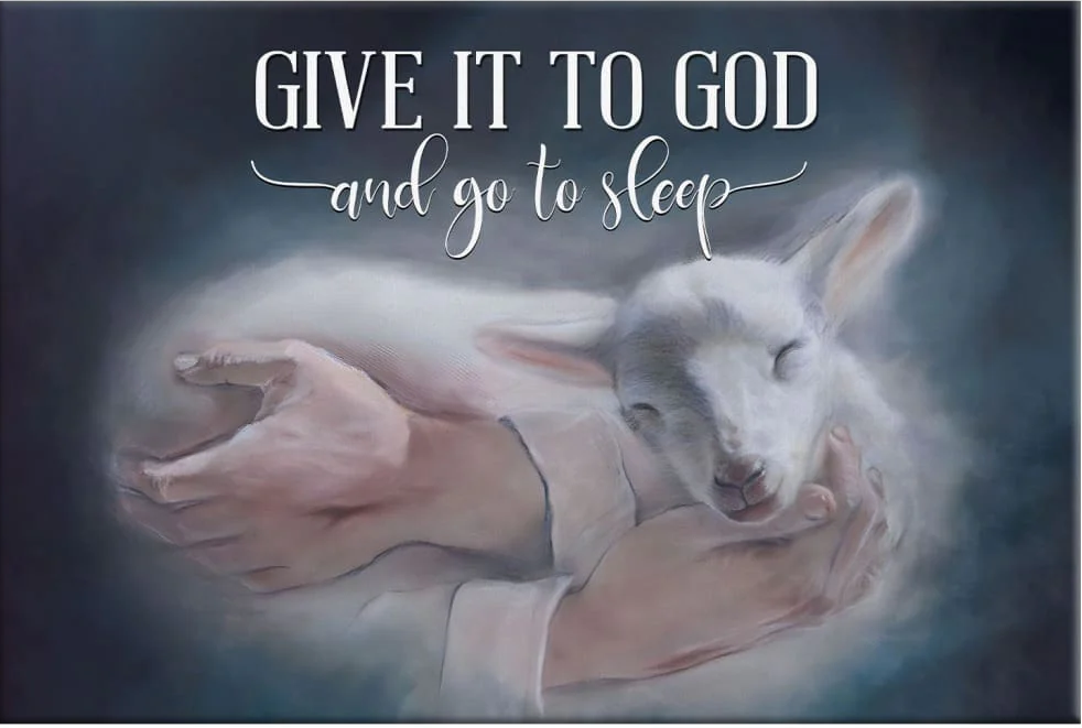Jesus Holding A Lamb, Give It To God And Go To SleepEmbrace Divine Comfort with Jesus Holding A LambDiscover profound peace
