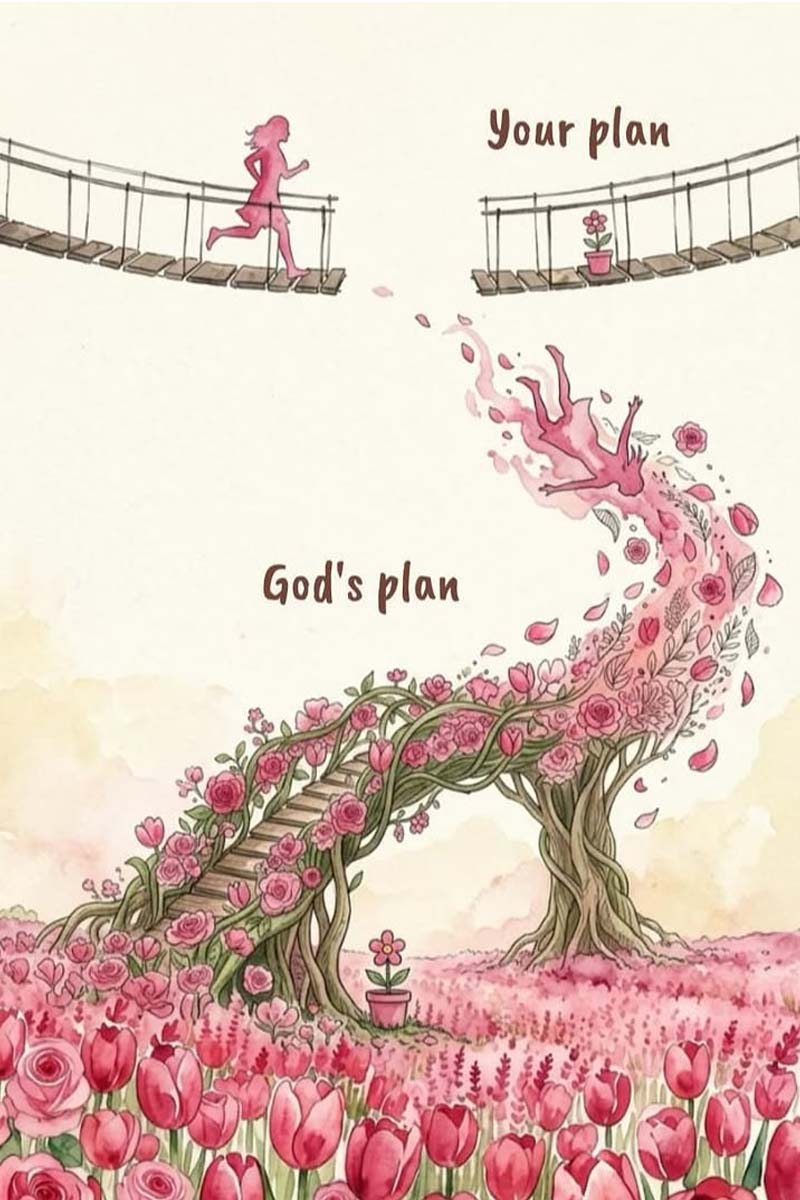 Christian Canvas Your Plan God's Plan Flower Garden