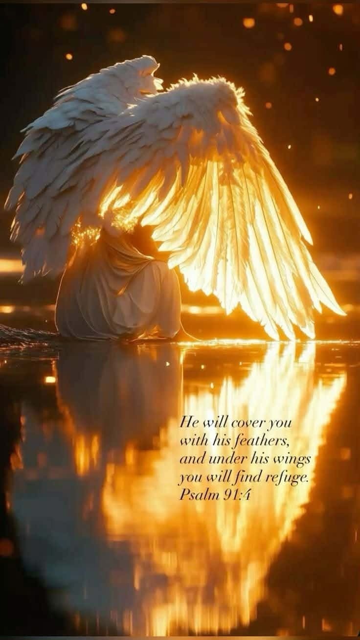 Jesus Canvas - He Will Cover You With His Feathers, And Under His Wings You Will Find Figure Wall Art Canvas