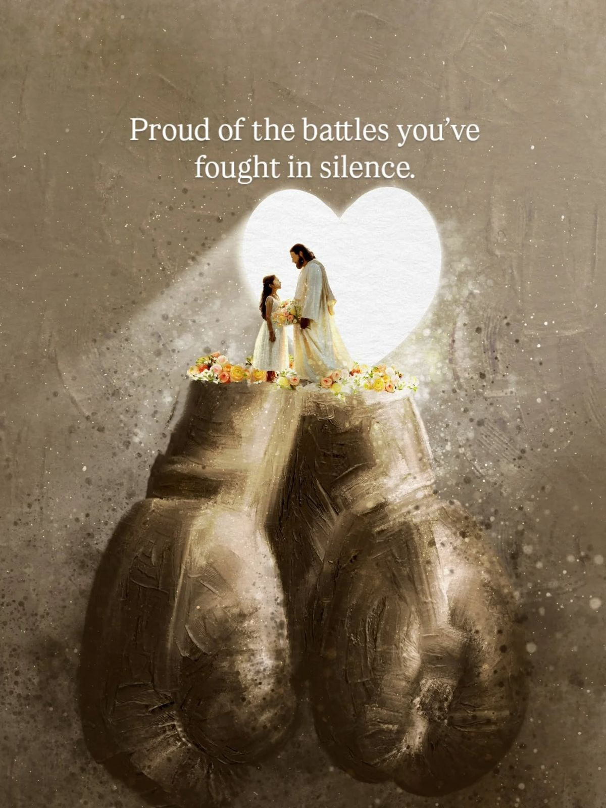 Jesus Canvas - Proud Of The Battles You're Fought In Silence Wall Art Canvas