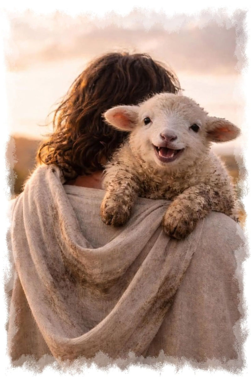 Jesus Holding A Lamb Christian Canvas