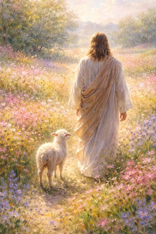 christian canvas jesus lamb in flower garden 1788247175099.jpg