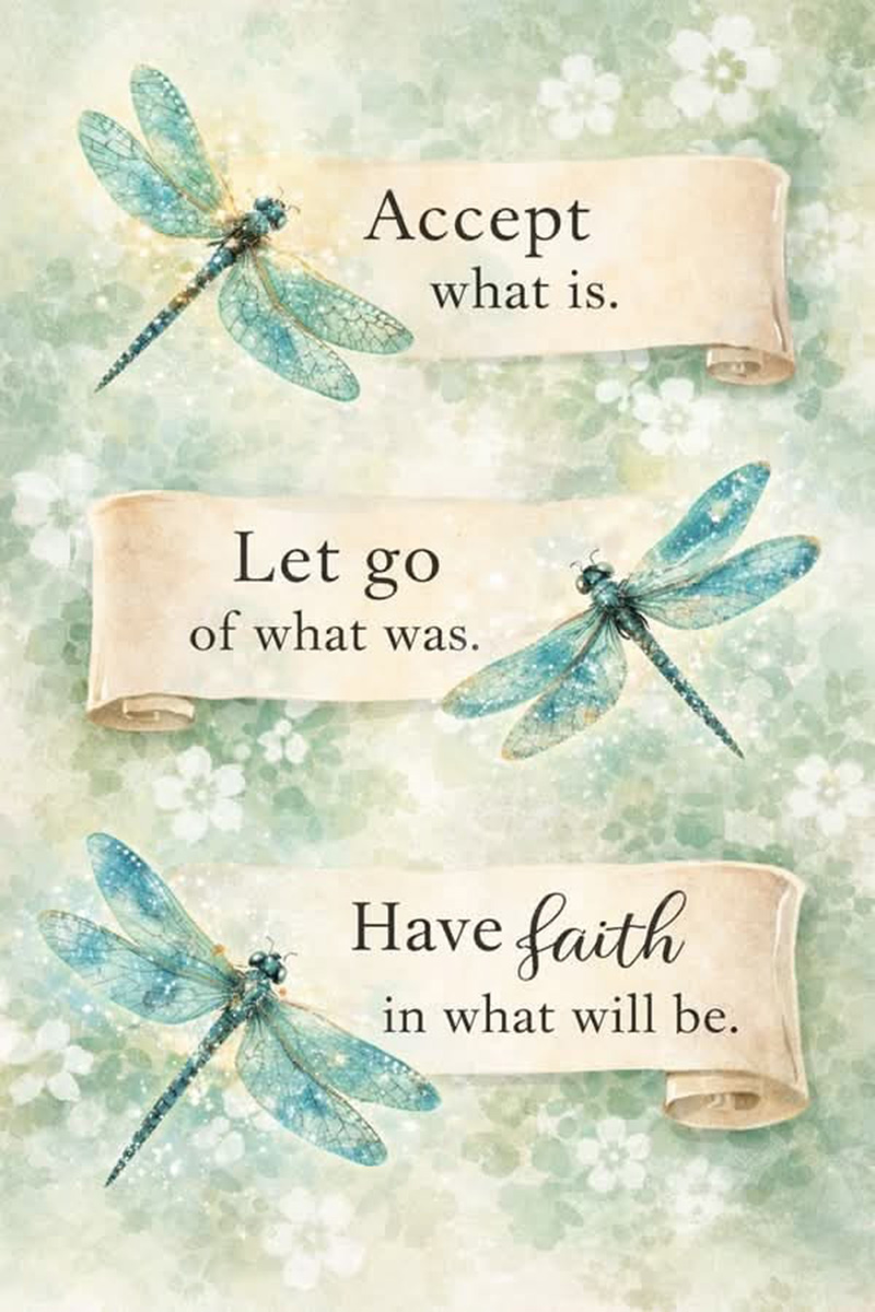 Dragonfly Canvas Accept What Is Let Go Of What Was Have Faith In What Will Be